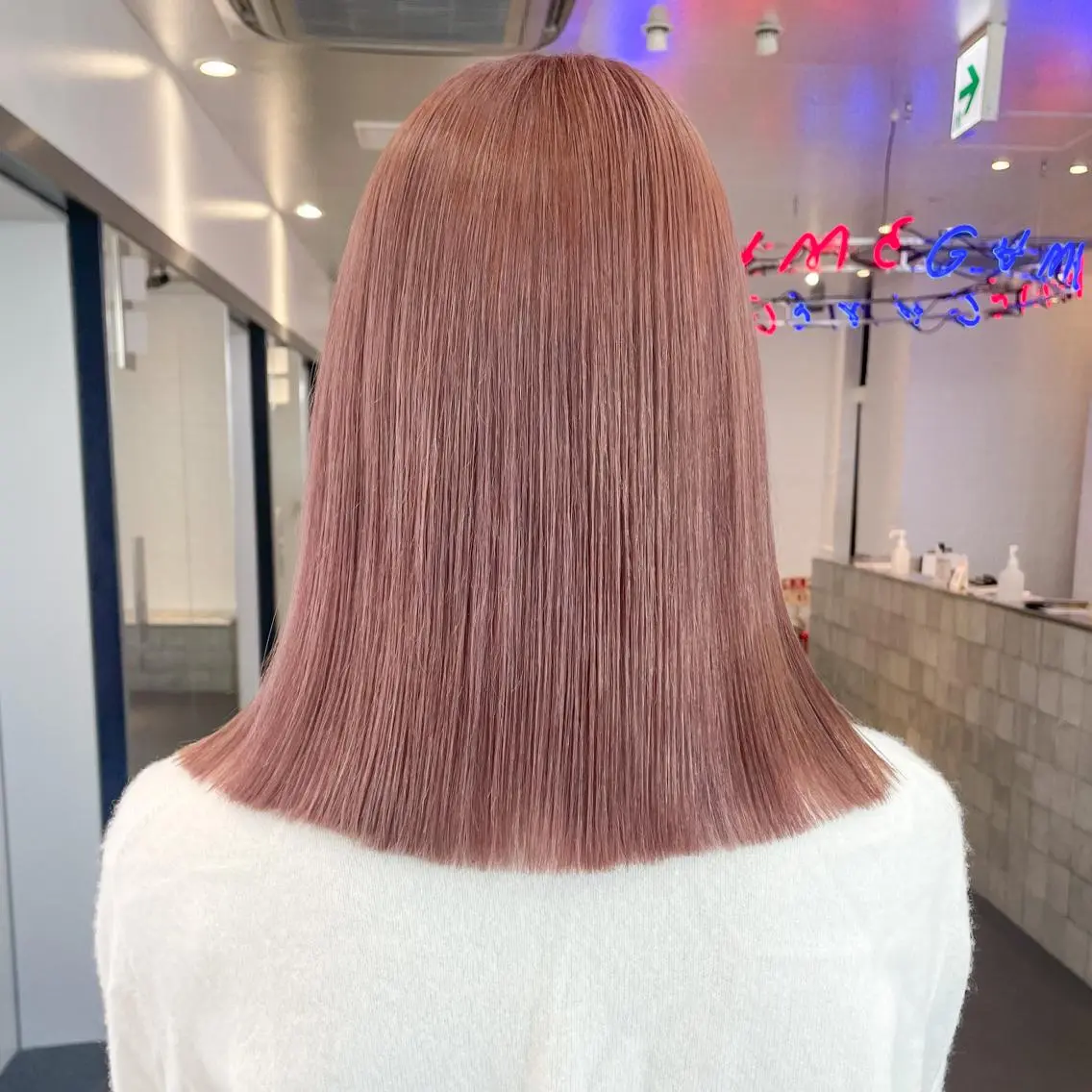 ロング カラー ヘアアレンジ メンズ キッズ ネイル マツエク・マツパ アイブロウ ベージュカラー ピンクカラー ピンクベージュ カラーマツエク ピンク カット ヘアカラー トリートメント ボブ×柔らかいカラー 🌷misaki𓍼のヘアスタイル