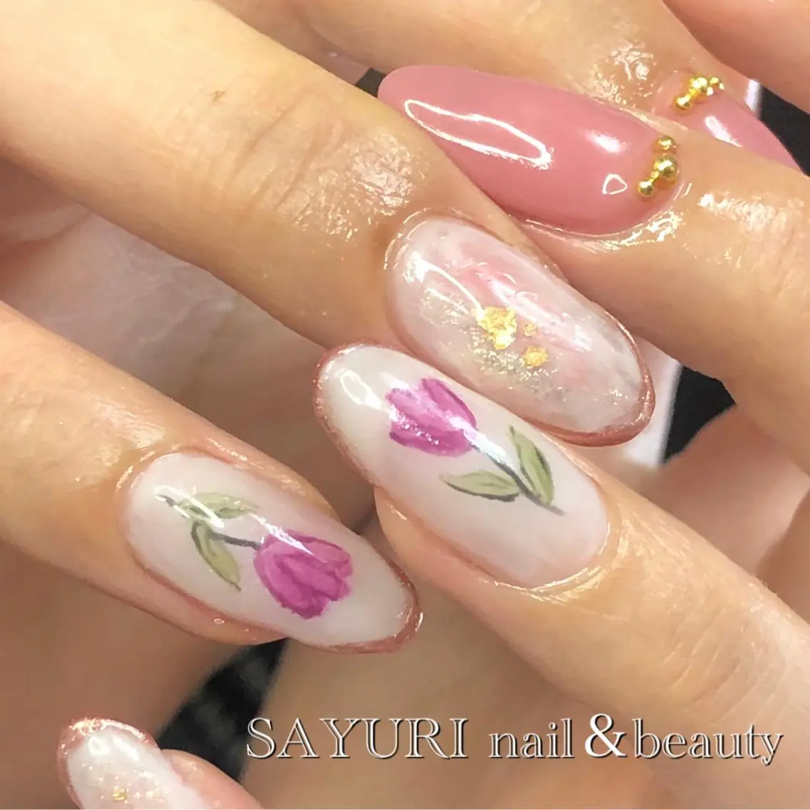 ネイル 春ネイル ハンドネイル 古屋 早友里のネイルデザイン