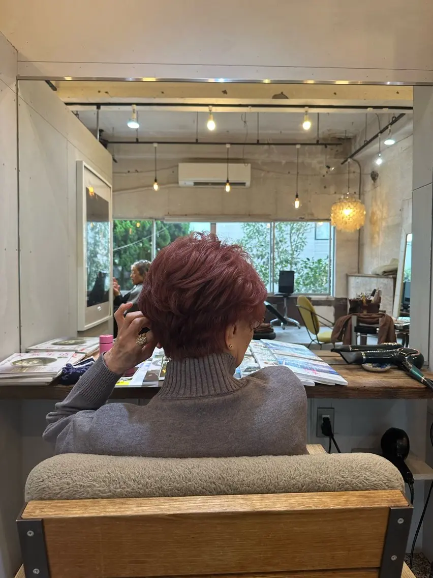 ショート カラー パーマ ピンクカラー ショートヘア カット パーマ 田辺 一樹のヘアスタイル