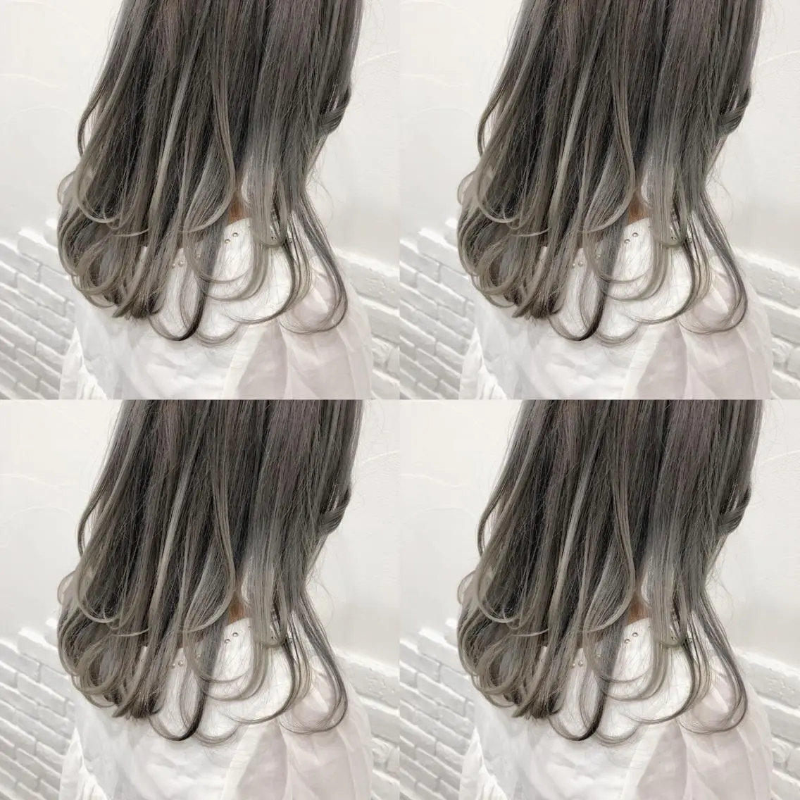セミロング カラー ヘアアレンジ メンズ キッズ カット ヘアカラー トリートメント 💟Chloe原宿店 🩶ハイトーンのヘアスタイル