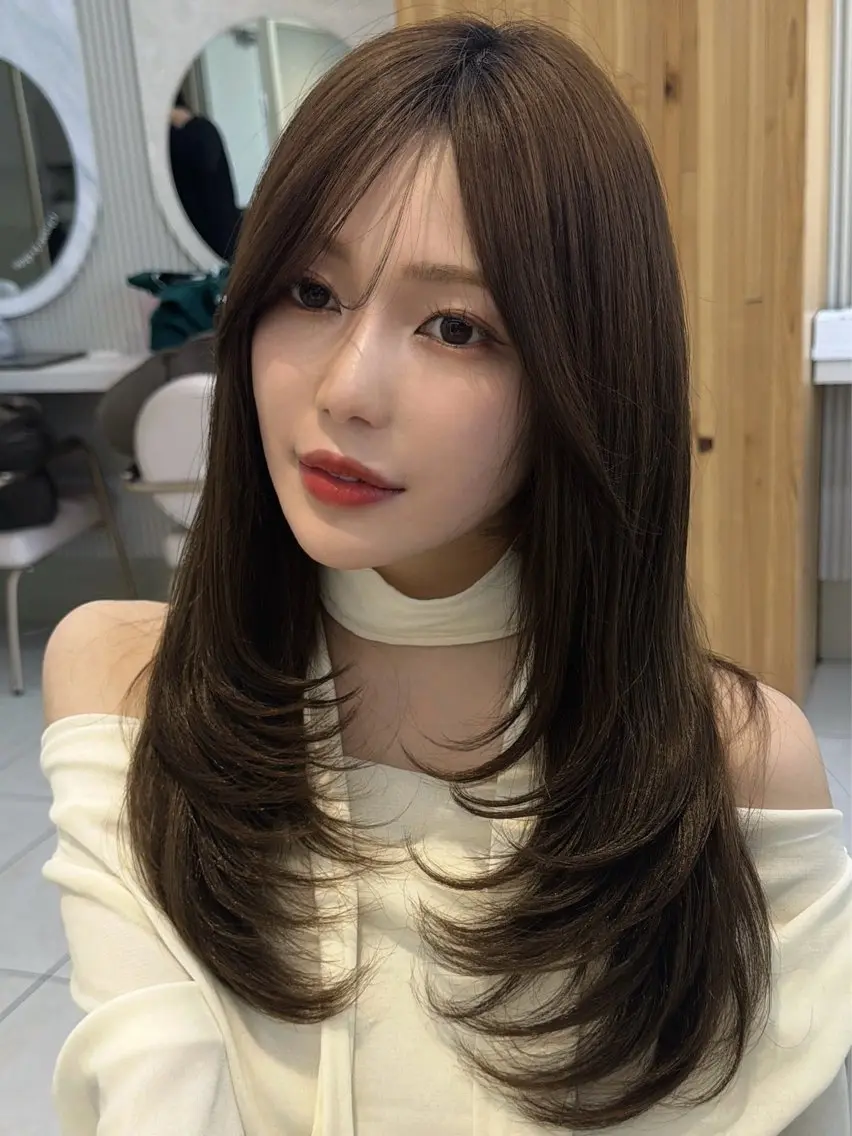 初回【👑人気No. 1👑】似合わせカット🧸+うる艶カラー💎+極上トリートメント🧴 #レイヤーカット#韓国ヘアの写真