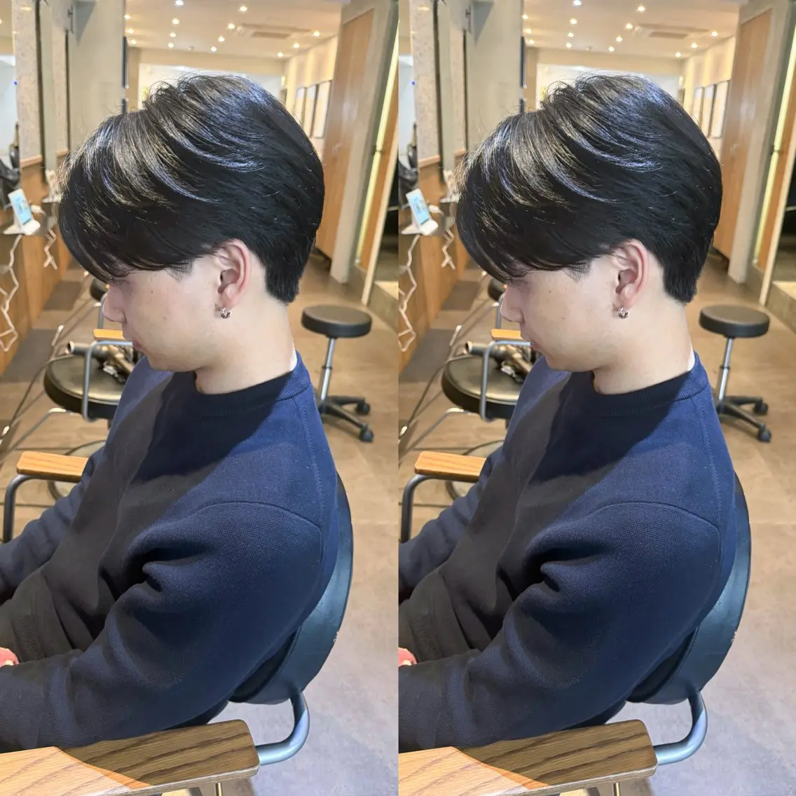 メンズ センターパート カット Kurumi🌙韓国 レイヤー/艶感カラーのヘアスタイル
