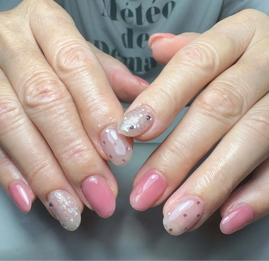 ネイル アートネイル ガーリー キラキラネイル 韓国ネイル マグネットネイル ハンドネイル Minami Nailsのネイルデザイン