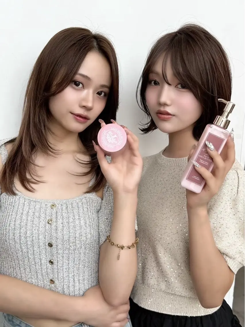 セミロング カット ヘアカラー トリートメント さくら/似合わせレ イヤー/艶カラー🖤のヘアスタイル