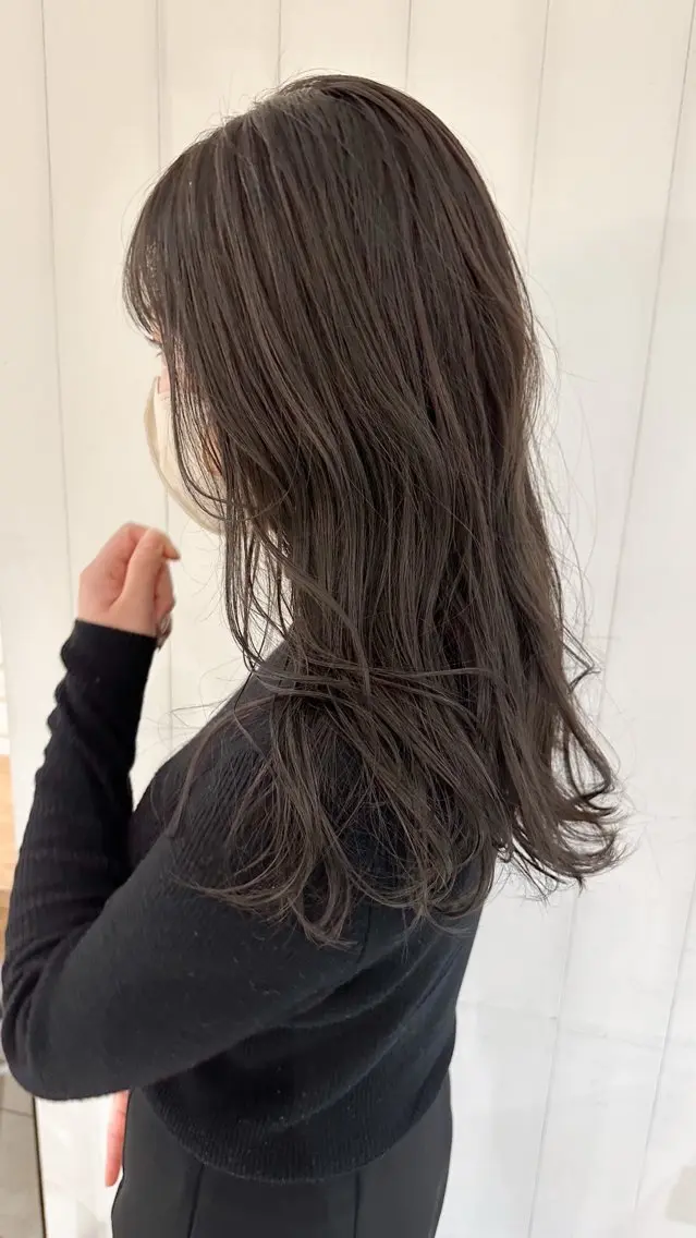 セミロング カラー ヘアアレンジ ベージュカラー オリーブベージュ カット ヘアカラー トリートメント ヘアセット ブリーチなし透け感/ マンツーマン/Ryoのヘアスタイル