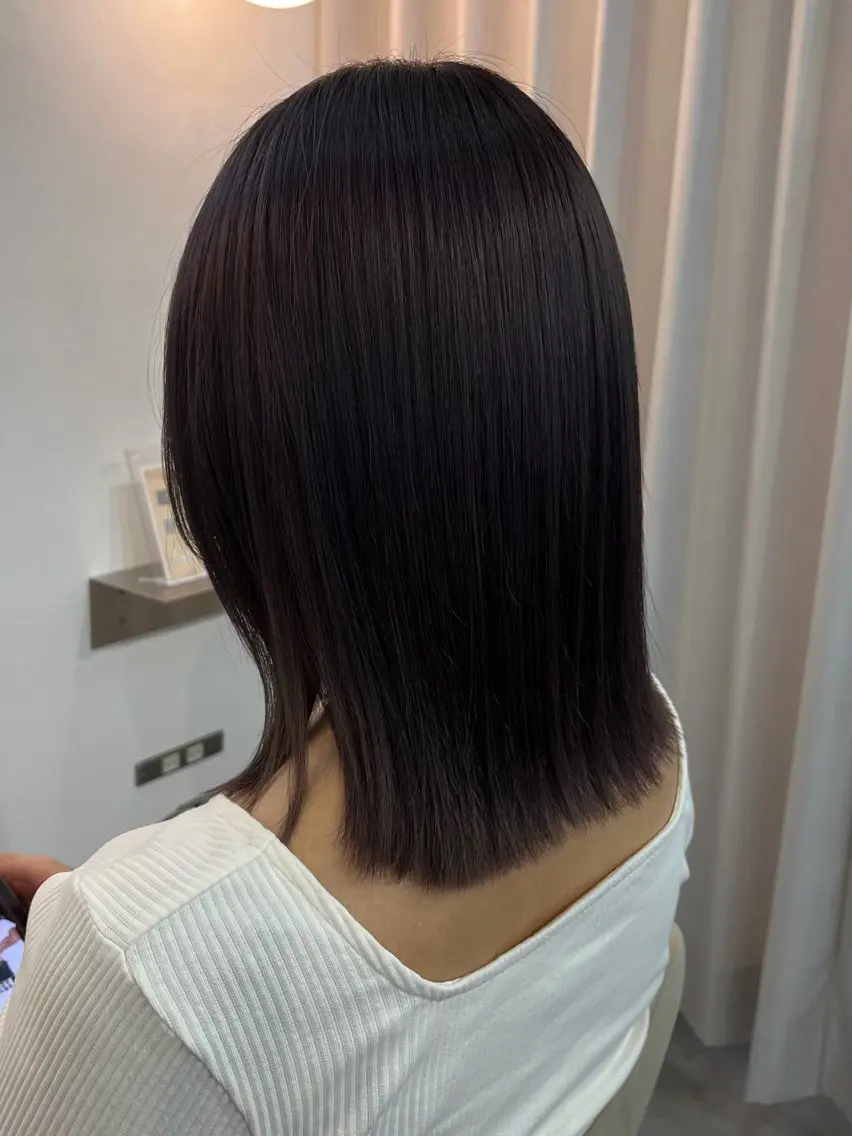 ミディアム カラー グレージュ ラベンダーカラー ラベンダーグレージュ ラベンダーグレー カット ヘアカラー トリートメント 駒場 まといのヘアスタイル