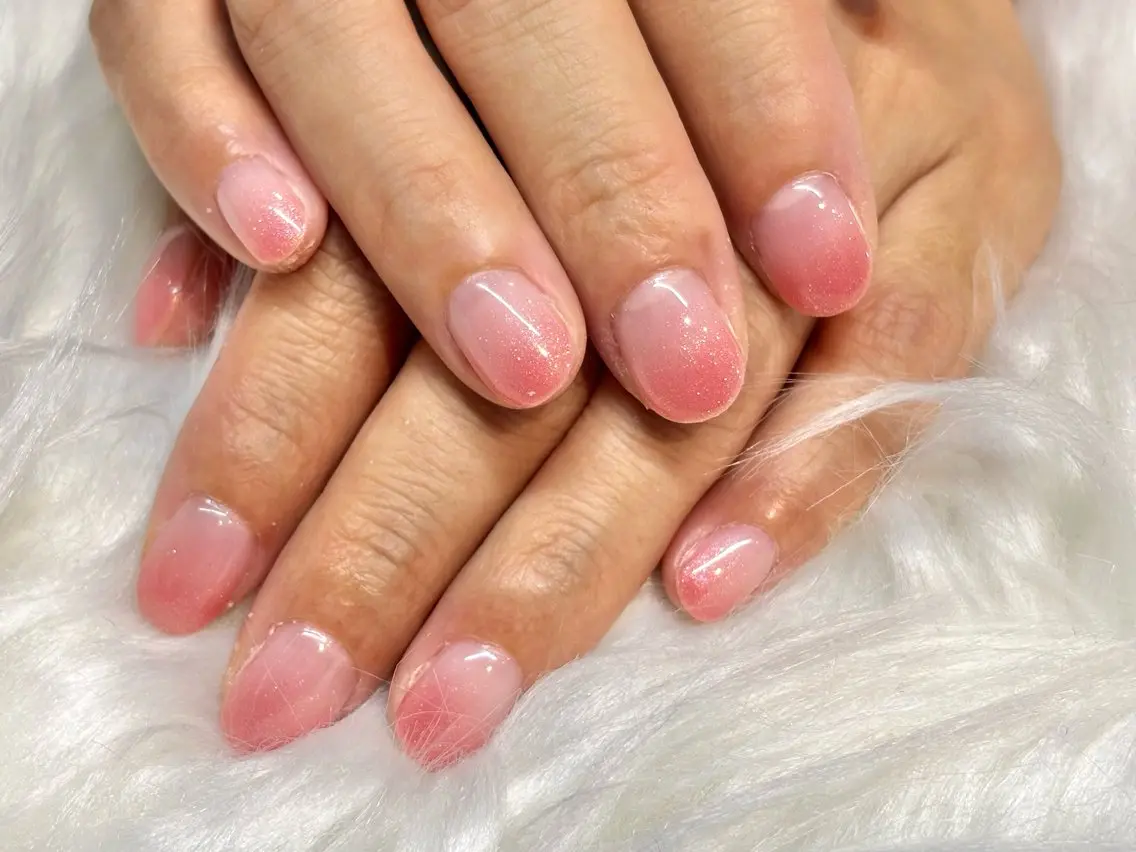 ネイル ラメ(グリッター) ピンク Bianca大名店 WATANABEのネイルデザイン