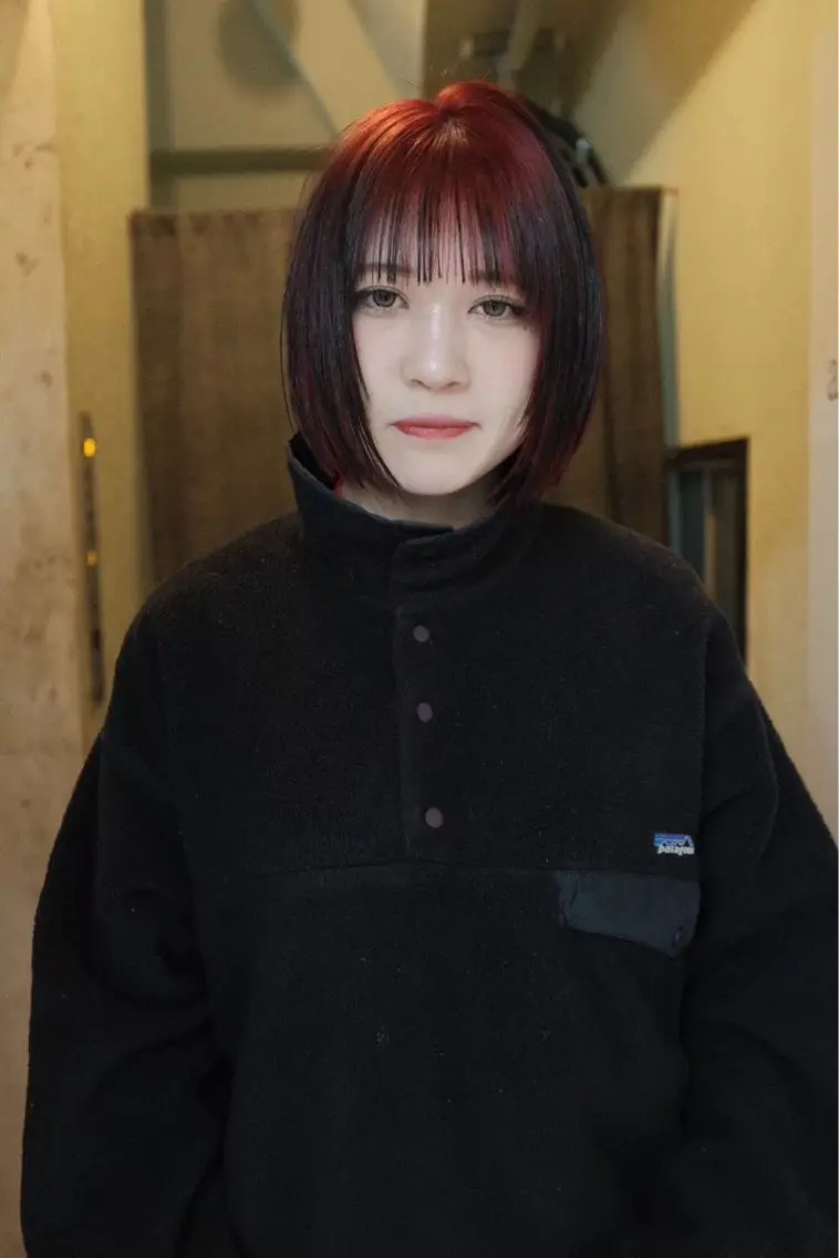 ミディアム カラー ヘアアレンジ カット ヘアカラー OPUSダブルカラー ケアブリーチのヘアスタイル