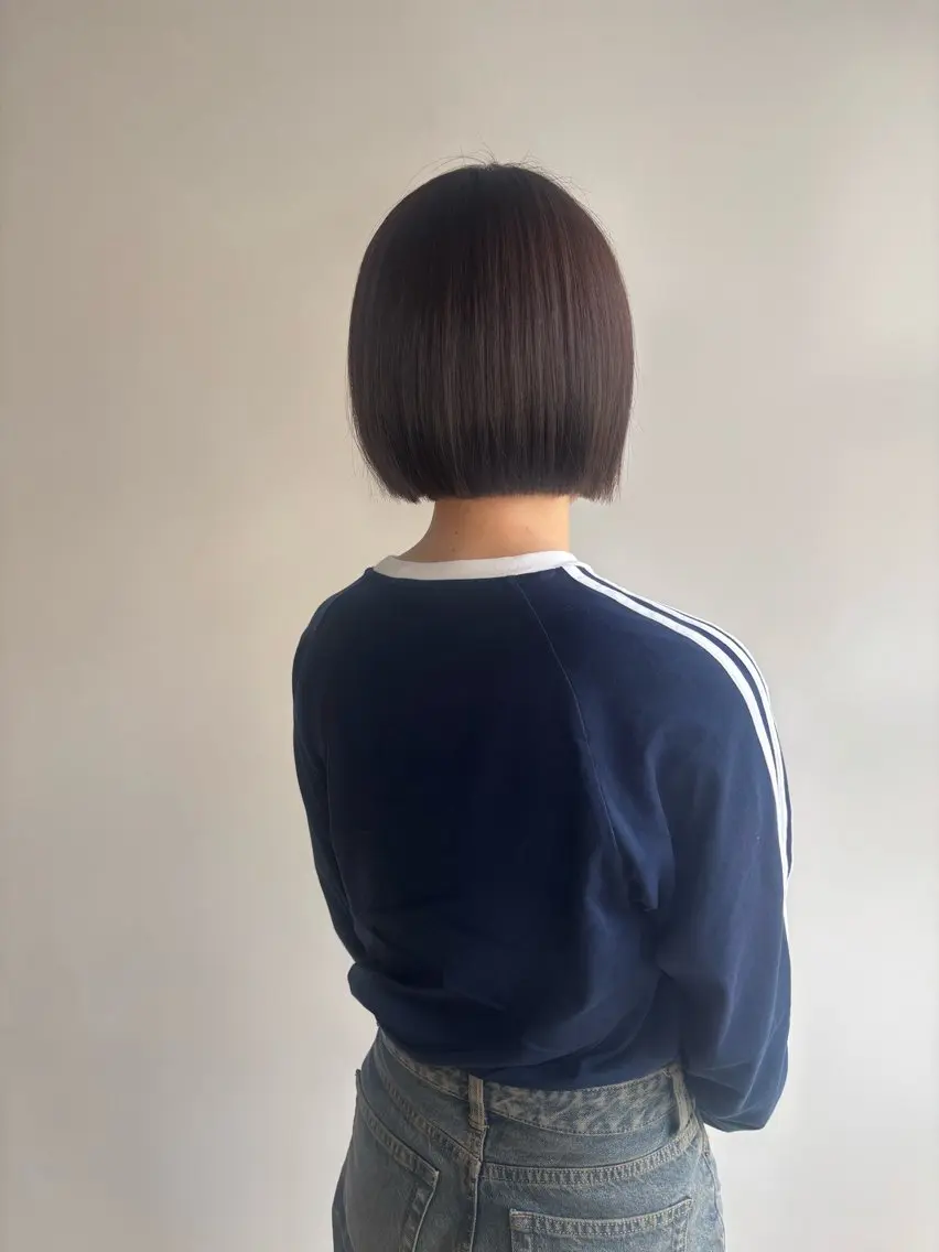 ショート ボブ 韓国風ヘア 小顔カット カット 縮毛矯正 トリートメント よしなり あみのヘアスタイル