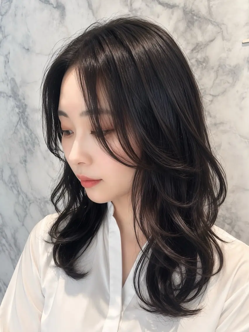 セミロング カット トリートメント 🖤みらい🖤 艶髪/ダブルカラーのヘアスタイル