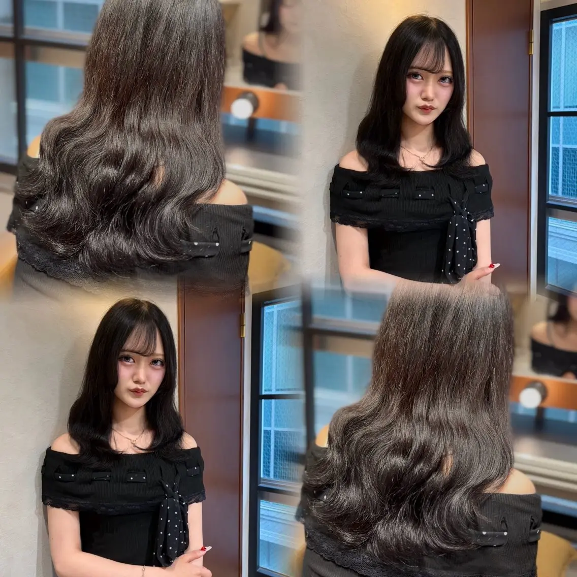 ミディアム ヘアカラー 縮毛矯正/ 艶ワンカラー/藍のヘアスタイル