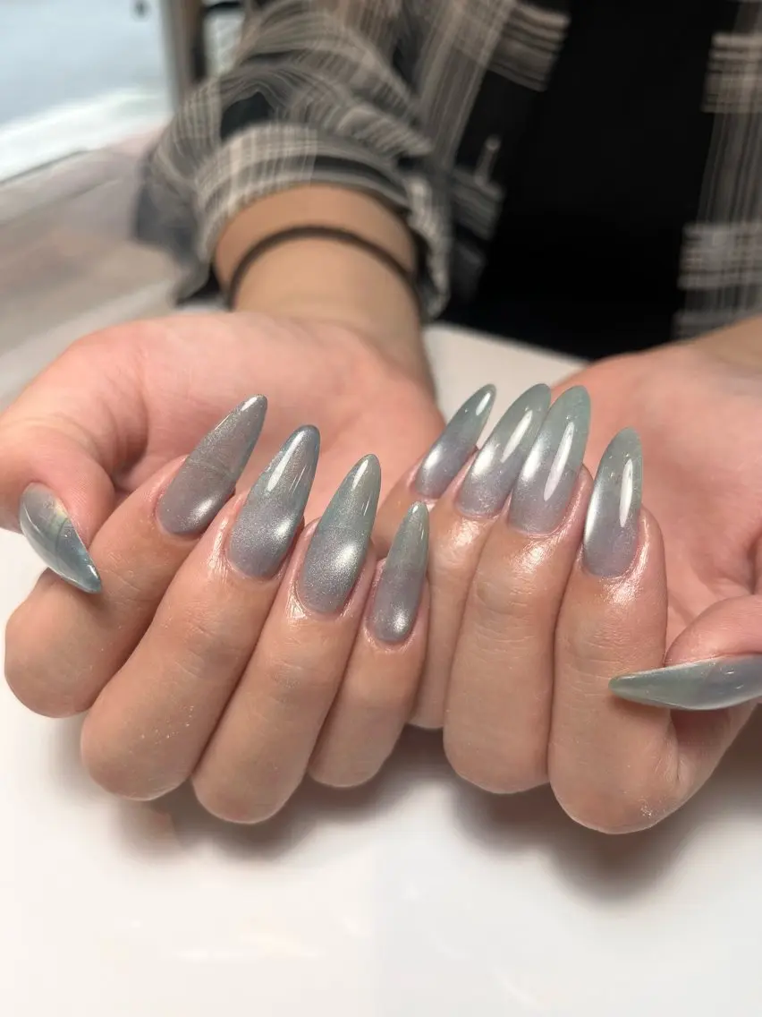 ネイル 水色 マグネットネイル ネイルチップ ハンドネイル ballie／小野原 なつみのネイルデザイン