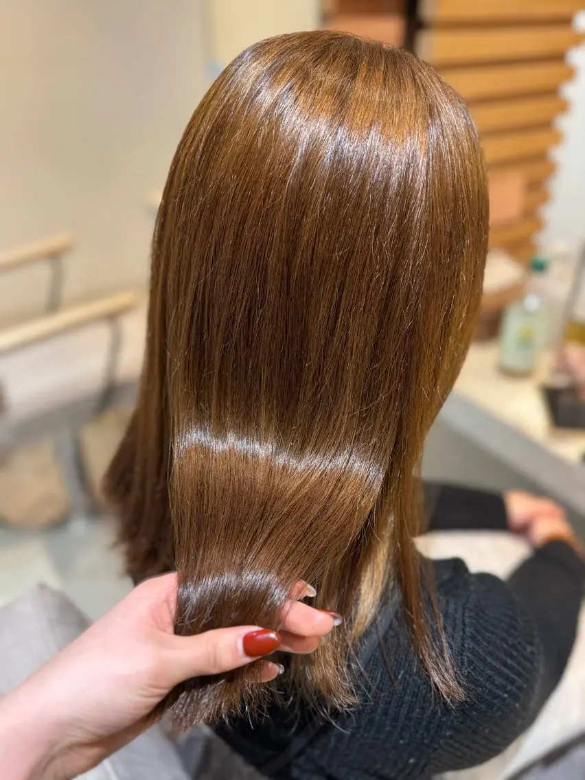 ミディアム ケアカラー トリートメント Fizelle福島 Honokaのヘアスタイル