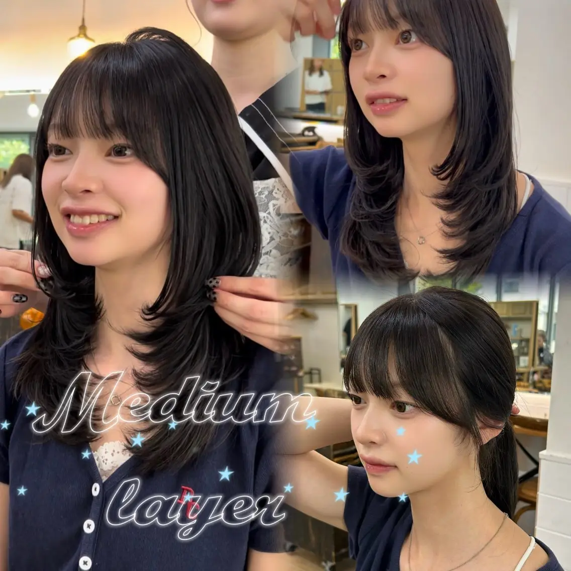 ミディアム カット トリートメント レイヤーカット/ ダブルカラー/セイナのヘアスタイル