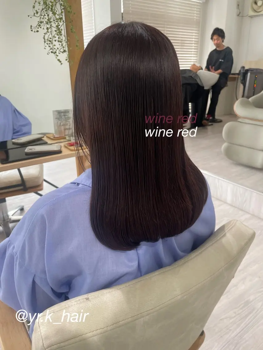 セミロング カラー レッドカラー 赤味消し.髪質改善 🌿𝘠𝘜𝘙𝘐のヘアスタイル