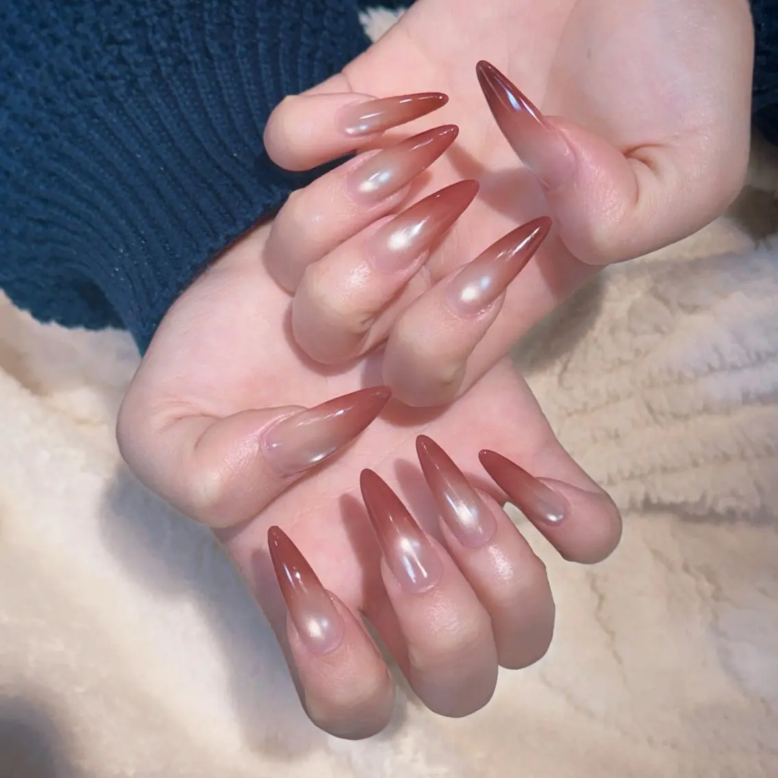 【大人気🌟】［チップ長さだし］ベビーブーマー/ラメグラデーション💅🏻 (ベース色付き、マグネット変更可能)の写真