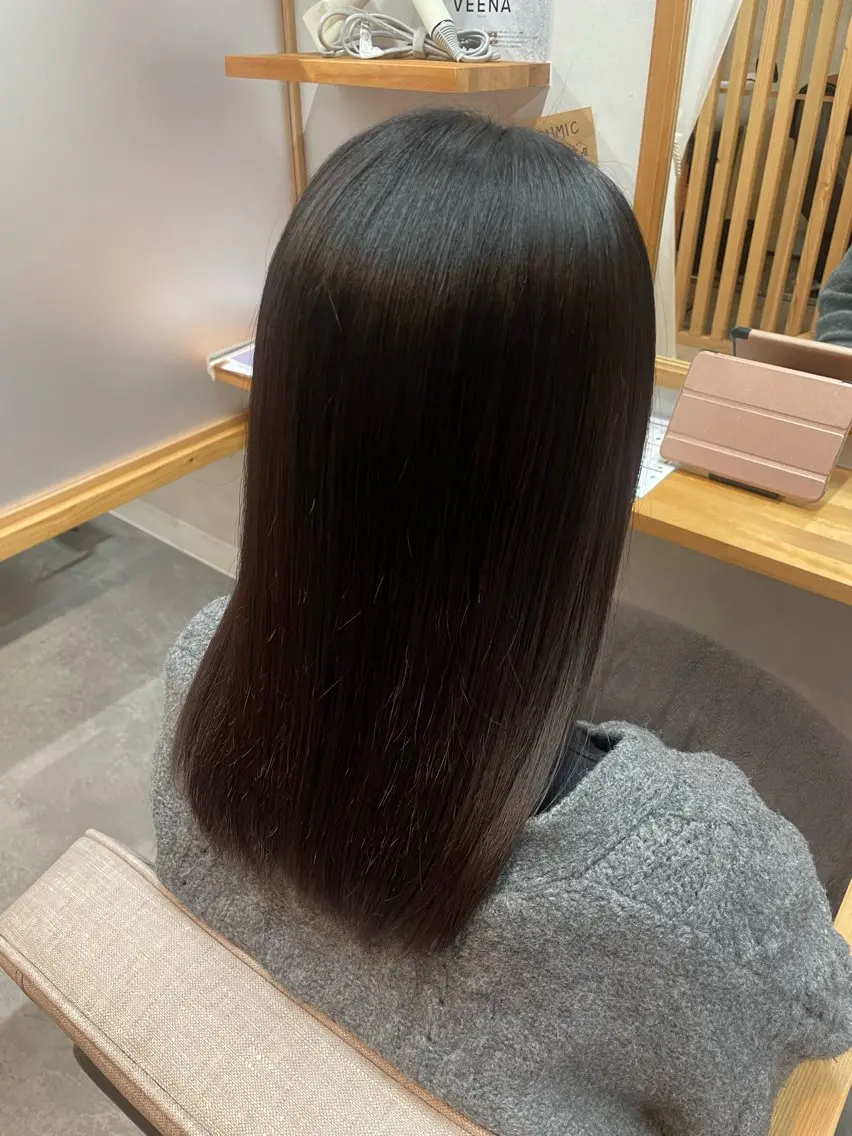 ミディアム カラー 髪質改善 トリートメント ヘアカラー トリートメント モモ 【髪質改善】のヘアスタイル