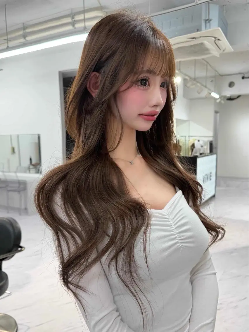 ロング カラー カット ヘアカラー トリートメント ヘアセット Rita/髪質改善/ ブリーチなしWカラーのヘアスタイル