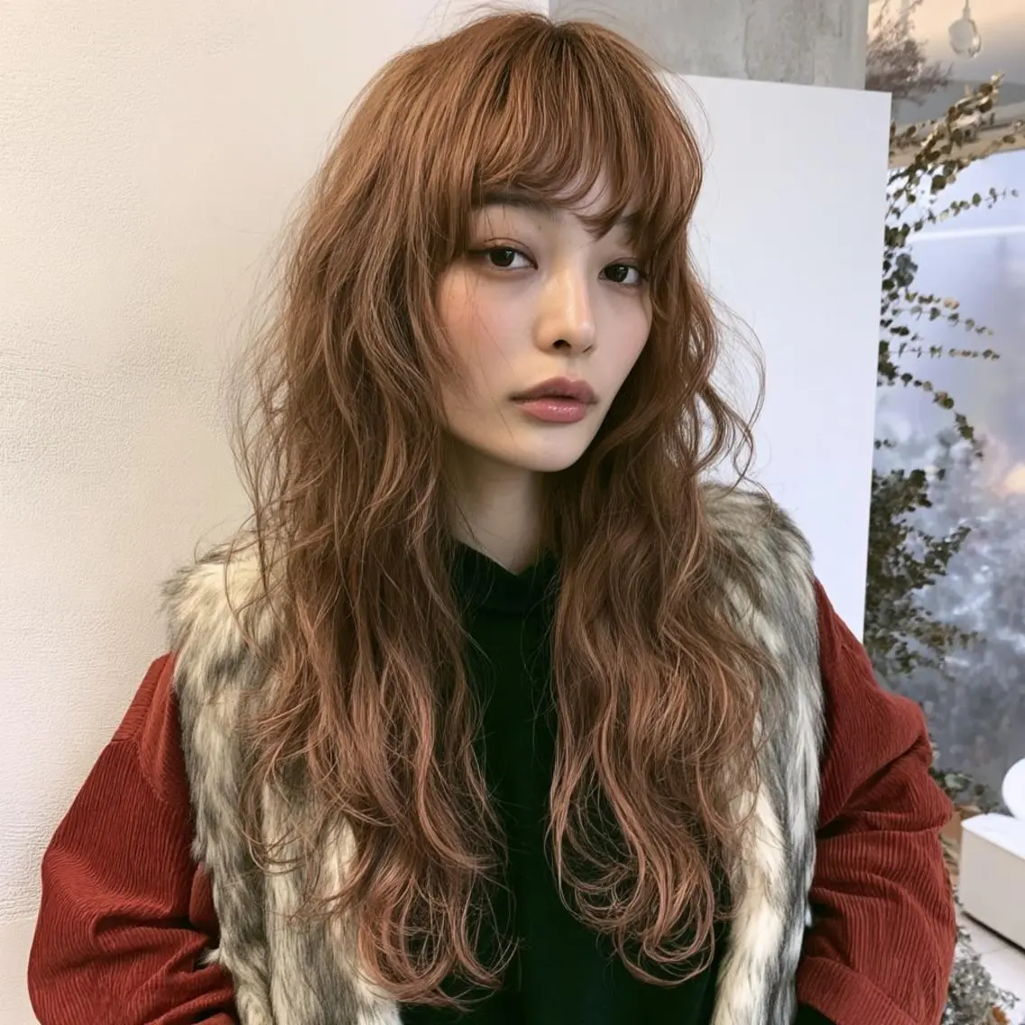 セミロング パーマ パーマ ハイトーン/表参道 ミウのヘアスタイル
