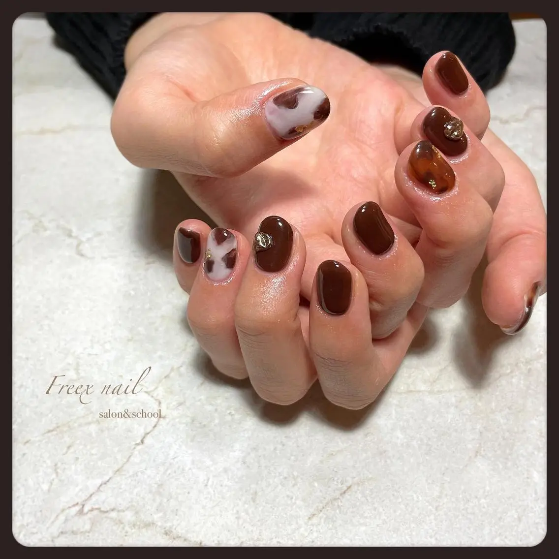 ネイル アニマル柄 ハンドネイル ハンドケア freex nail /ニュアンス/個性派のネイルデザイン
