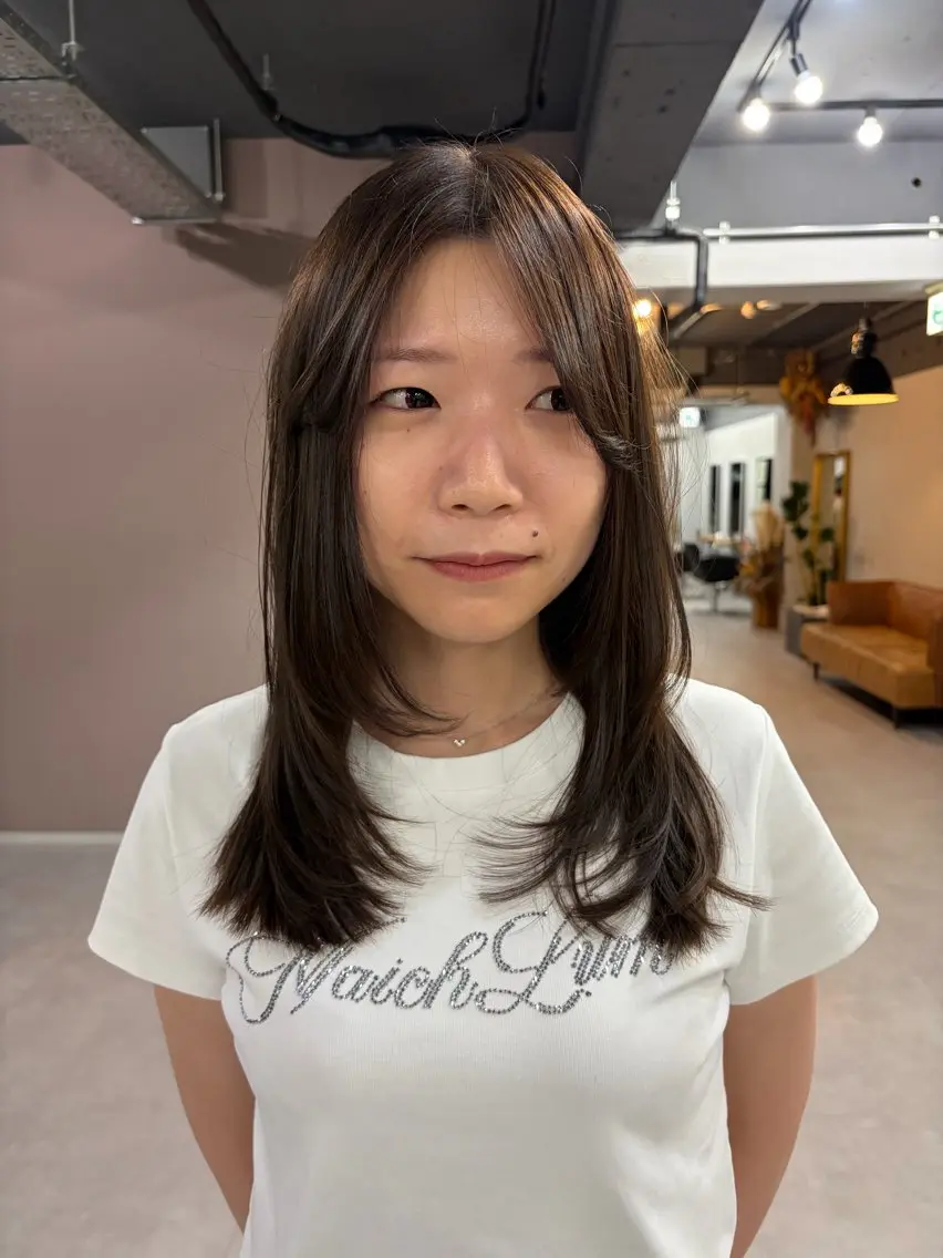 ミディアム カット ヘアカラー 坂田 春樹のヘアスタイル