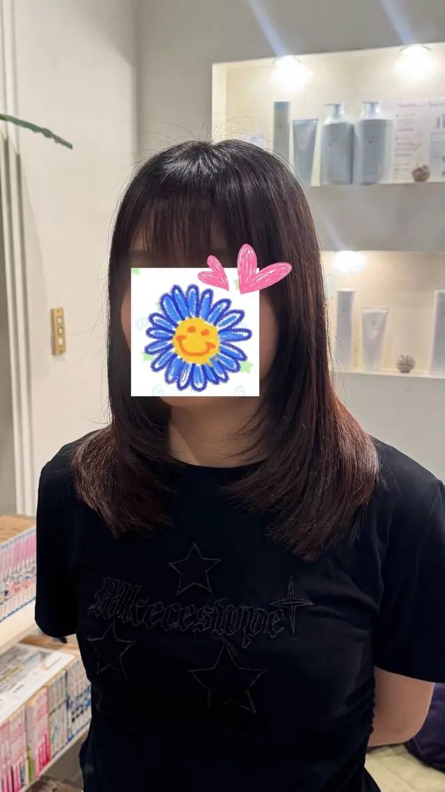 ミディアム レイヤーカット カット 亀有✂️正路 彩夏のヘアスタイル