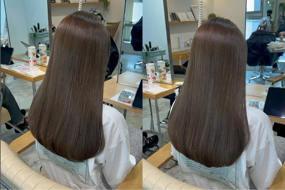 セミロング カラー 切りっぱなしボブ ベージュカラー ブリーチ ダブルカラー グレージュ カット ヘアカラー 小顔矯正/レイヤー 透明感カラー✨生真のヘアスタイル