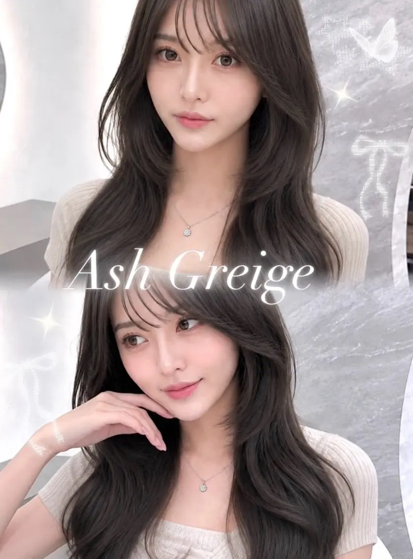 セミロング カラー ヘアアレンジ アッシュ アッシュグレー アッシュグレージュ 黒髪 ブルーカラー ヘアカラー 🖤kana韓国ヘア 艶髪カラー特化🖤のヘアスタイル