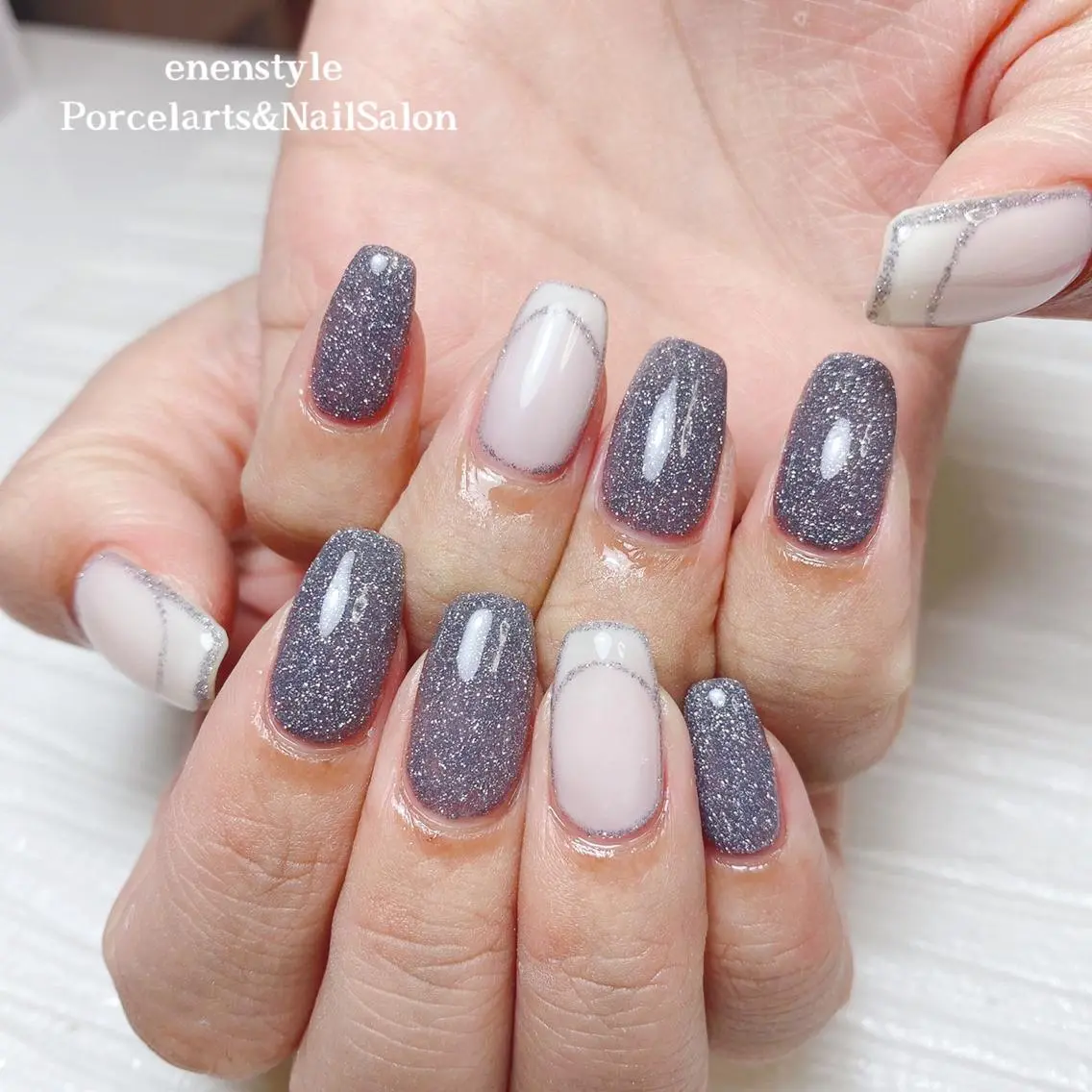 ミディアム ネイル 🐾enen style 🐾のネイルデザイン