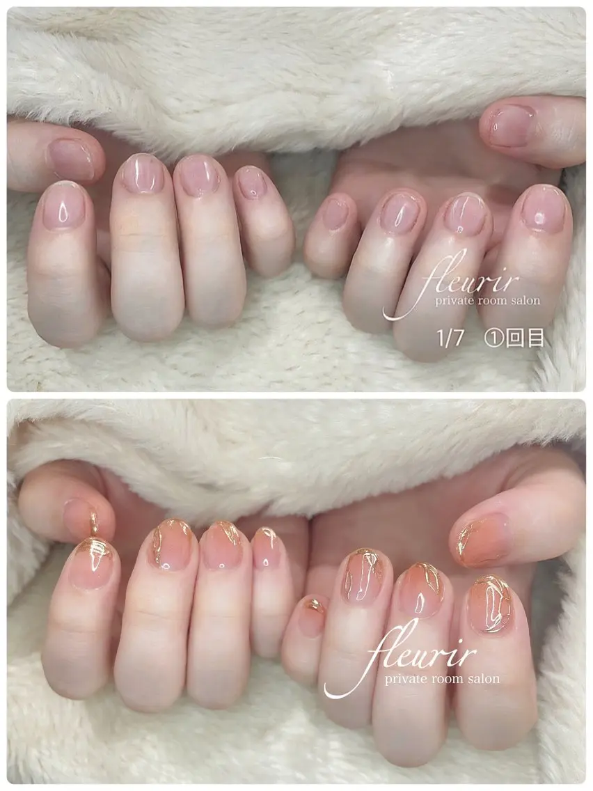 ネイル クリアネイル ジェルネイル 卒業式 ピンク ハンドネイル フルリール 【プライベートサロンのネイルデザイン