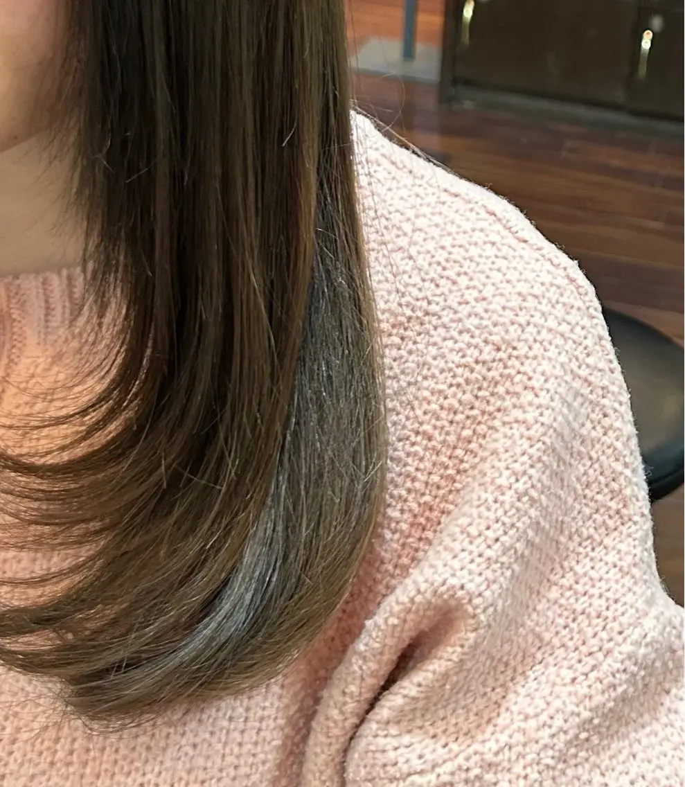 ロング 顔まわりレイヤー 顔周りカット レイヤーカット ロング ショートボブHIDE 本山のヘアスタイル
