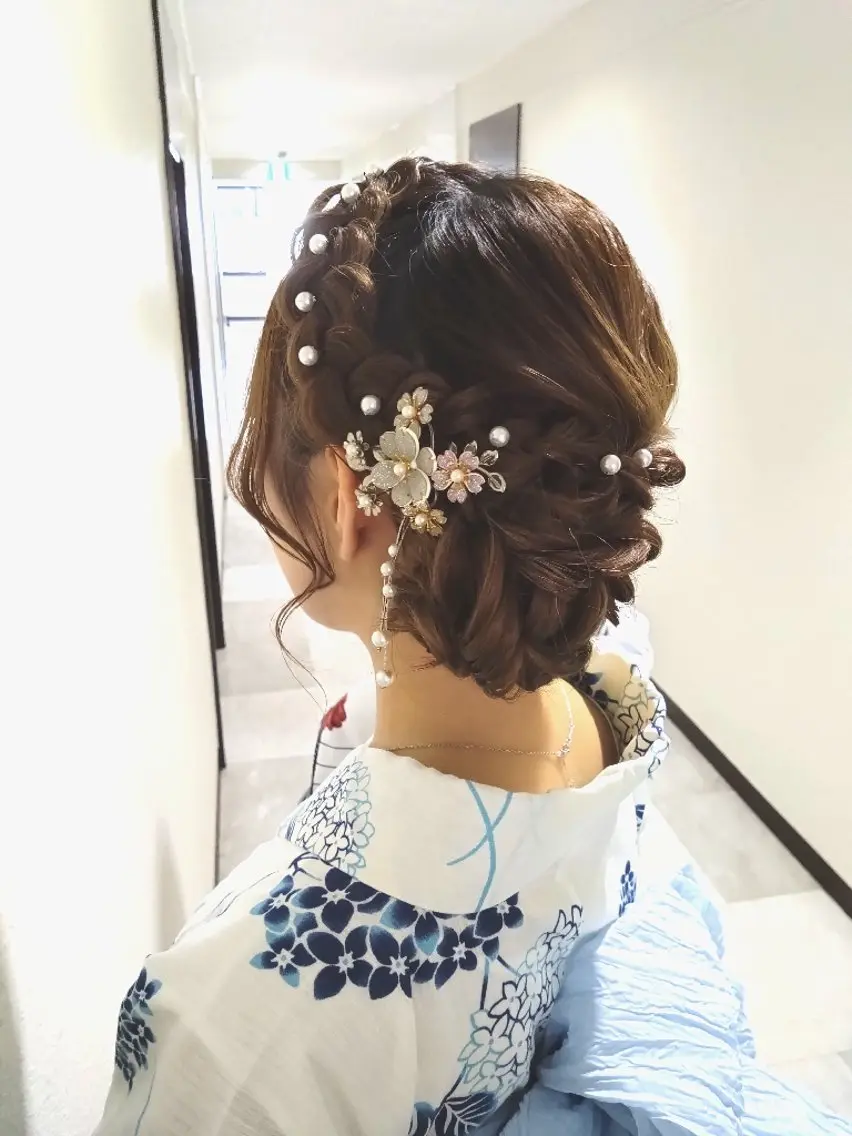 セミロング ヘアアレンジ 着付け Hair&Make  Delight*のヘアスタイル