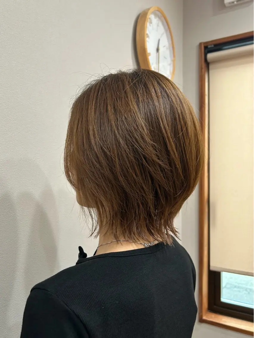 ミディアム ワンレンボブ ボブレイヤー ボブ くびれヘア くびれレイヤー Jamme /齋藤 若菜のヘアスタイル