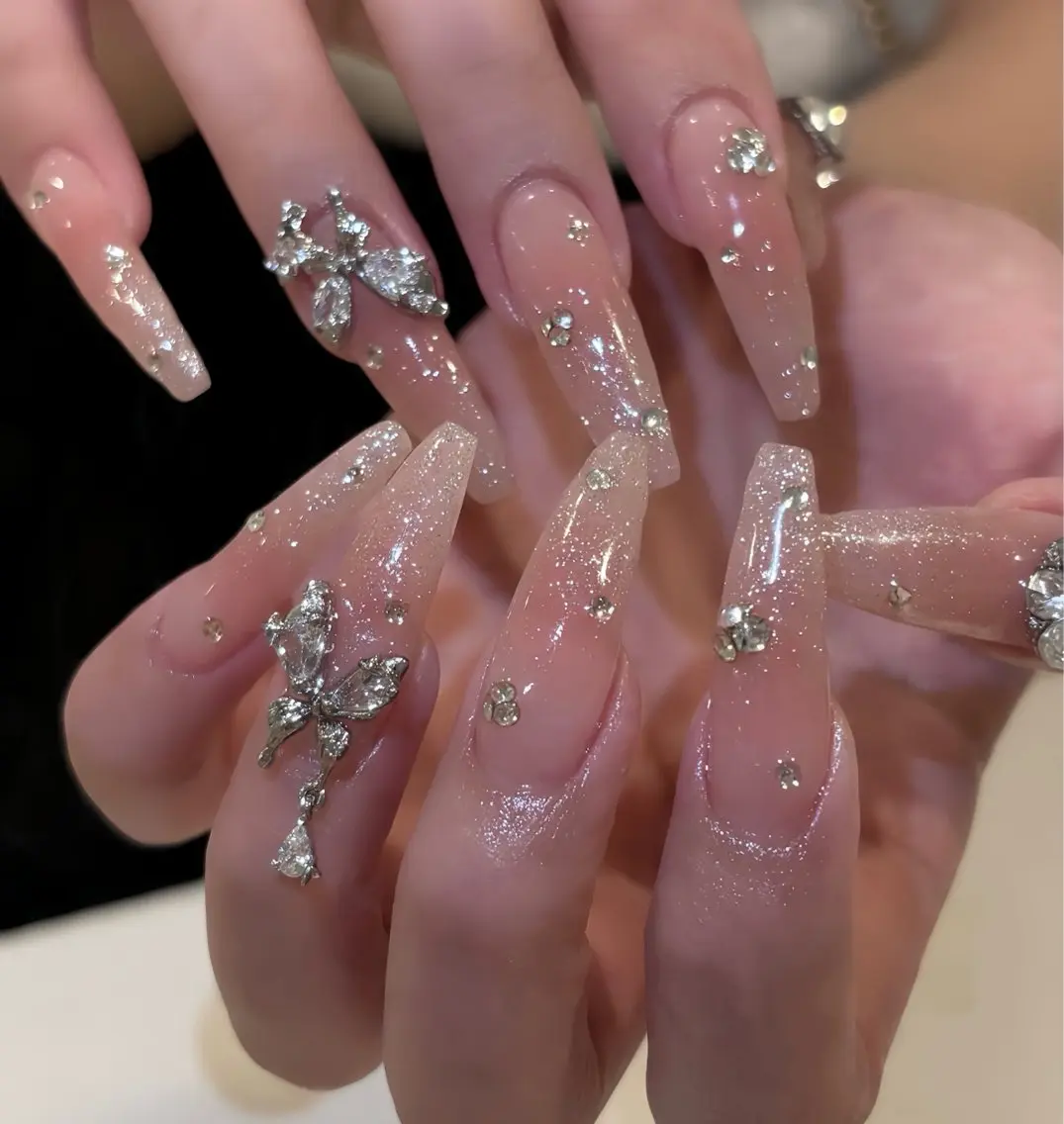 ネイル オーロラネイル ブルー フットネイル ジェルネイル 氷ネイル・うるうるネイル ハンドネイル Rin Nail 新大久保店のネイルデザイン