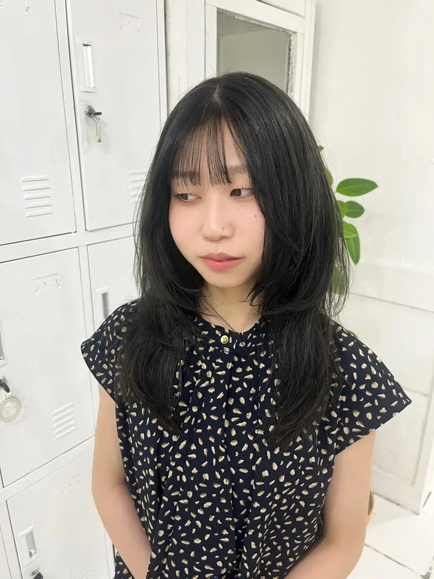 ロング カラー カット ヘアカラー トリートメント 韓国ヘア🇰🇷 ♡fuminaのヘアスタイル