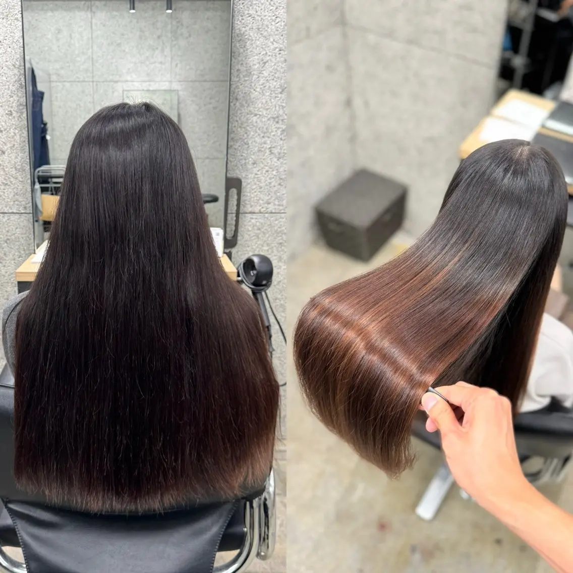 ロング カット 縮毛矯正 トリートメント 髪質改善/浅沼 亮のヘアスタイル