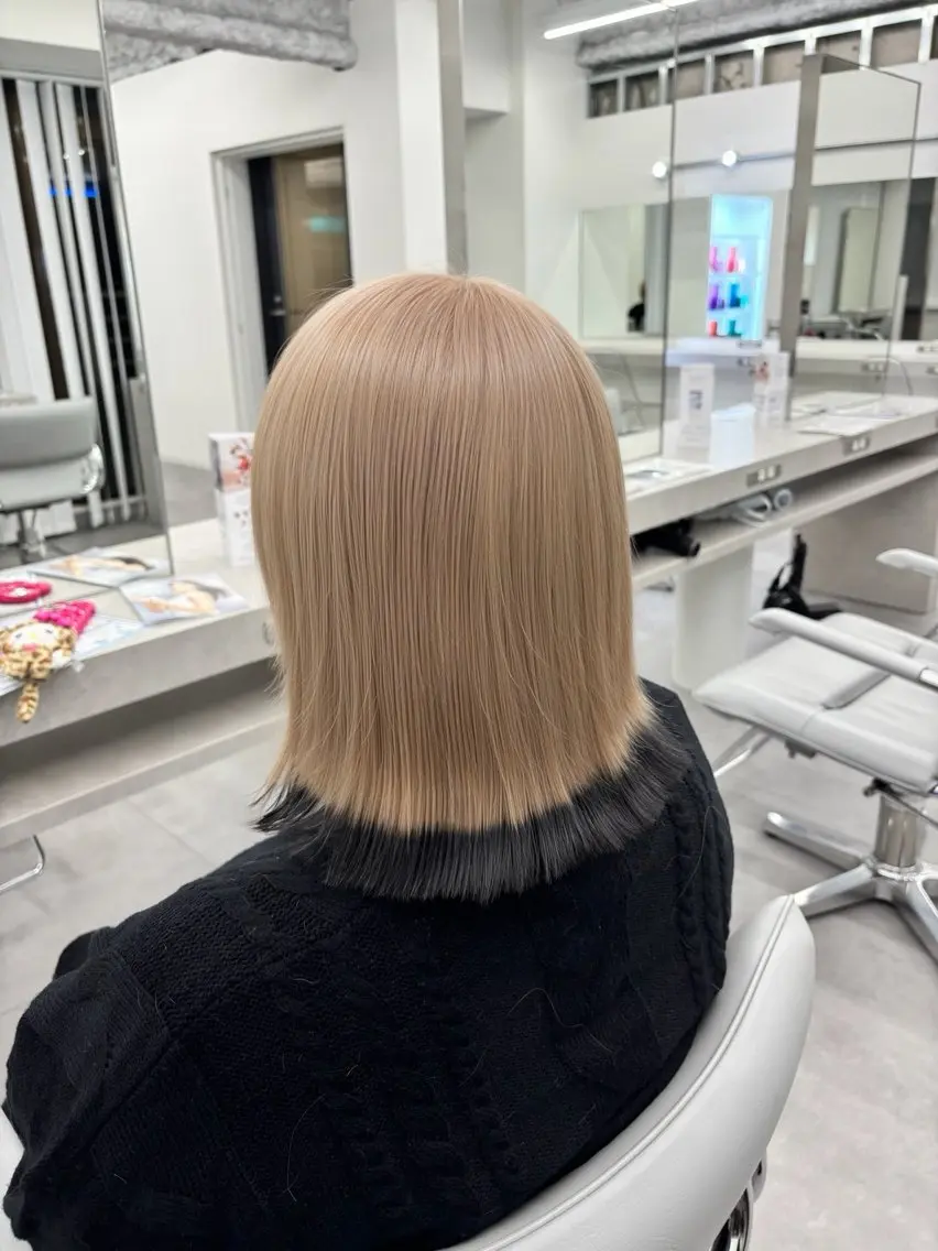 セミロング カラー カット ヘアカラー 🧸🎀ブリーチ ‪栄🎀🧸かのんのヘアスタイル