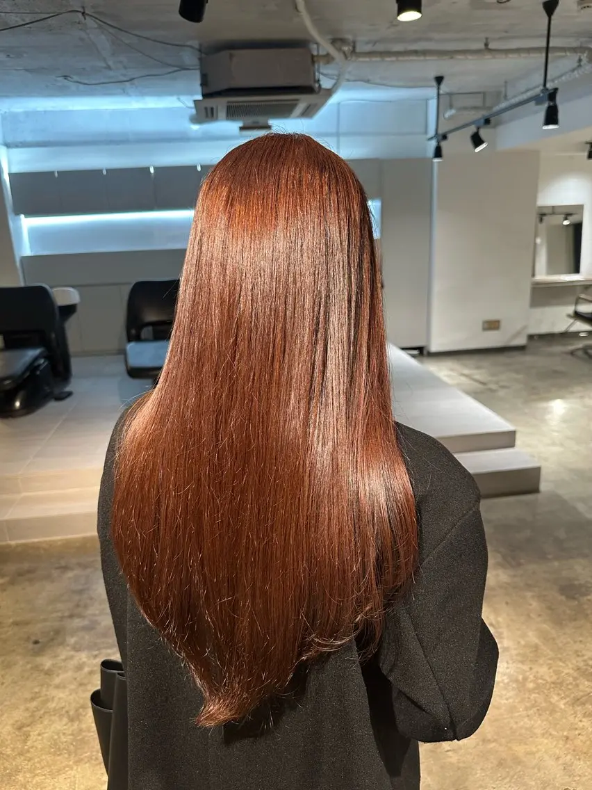 ロング カラー ブリーチ ブラウンカラー カシス ブリーチなしカラー ピンクカラー ブリーチ/ハイトーン ⚗️HARUKAのヘアスタイル
