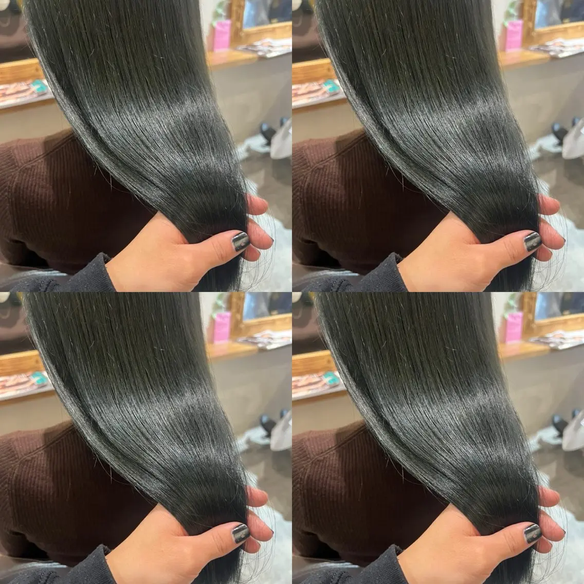 ロング カラー 黒髪 ブルーカラー ブルーブラック 髪質改善 韓国風ヘア ヘアカラー トリートメント 店長✨髪質改善✖️ 透明感カラー／純大のヘアスタイル
