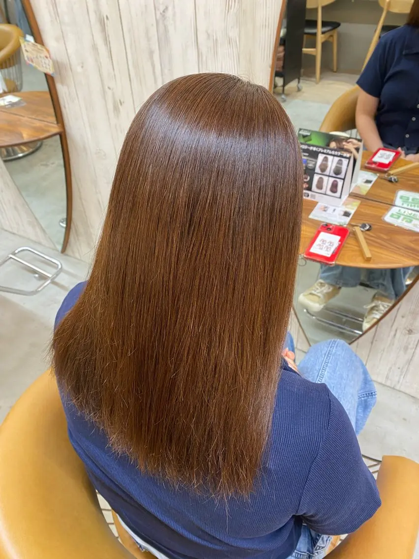 カット ヘアカラー トリートメント りな💗垢抜け前髪/ レイヤー💗縮毛矯正のヘアスタイル
