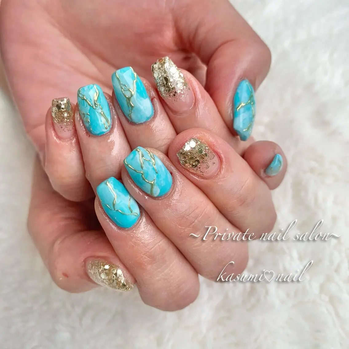 ネイル アートネイル ラメ(グリッター) マグネットネイル ミラーネイル 持ち込み KASUMI♡ Nailのネイルデザイン