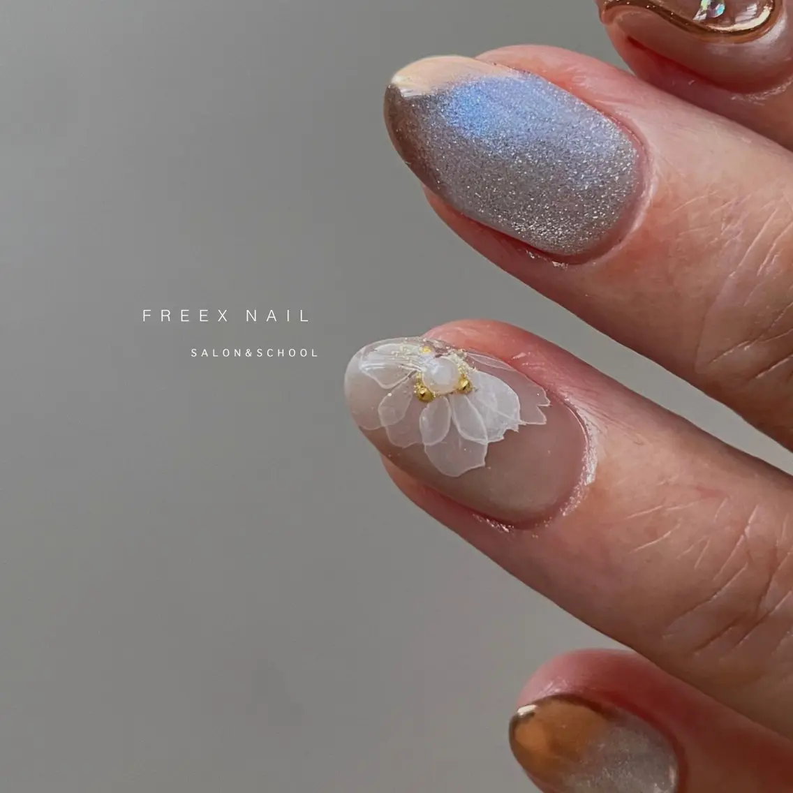 ネイル フラワーネイル ハンドネイル フットネイル freex nail /ニュアンス/個性派のネイルデザイン