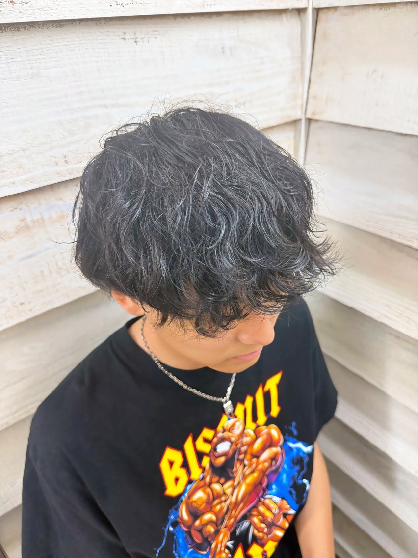 ミディアム パーマ メンズ ミディアムパーマ メンズパーマ 波巻きパーマ カット パーマ GAKU【メンズ カット/パーマ】のヘアスタイル