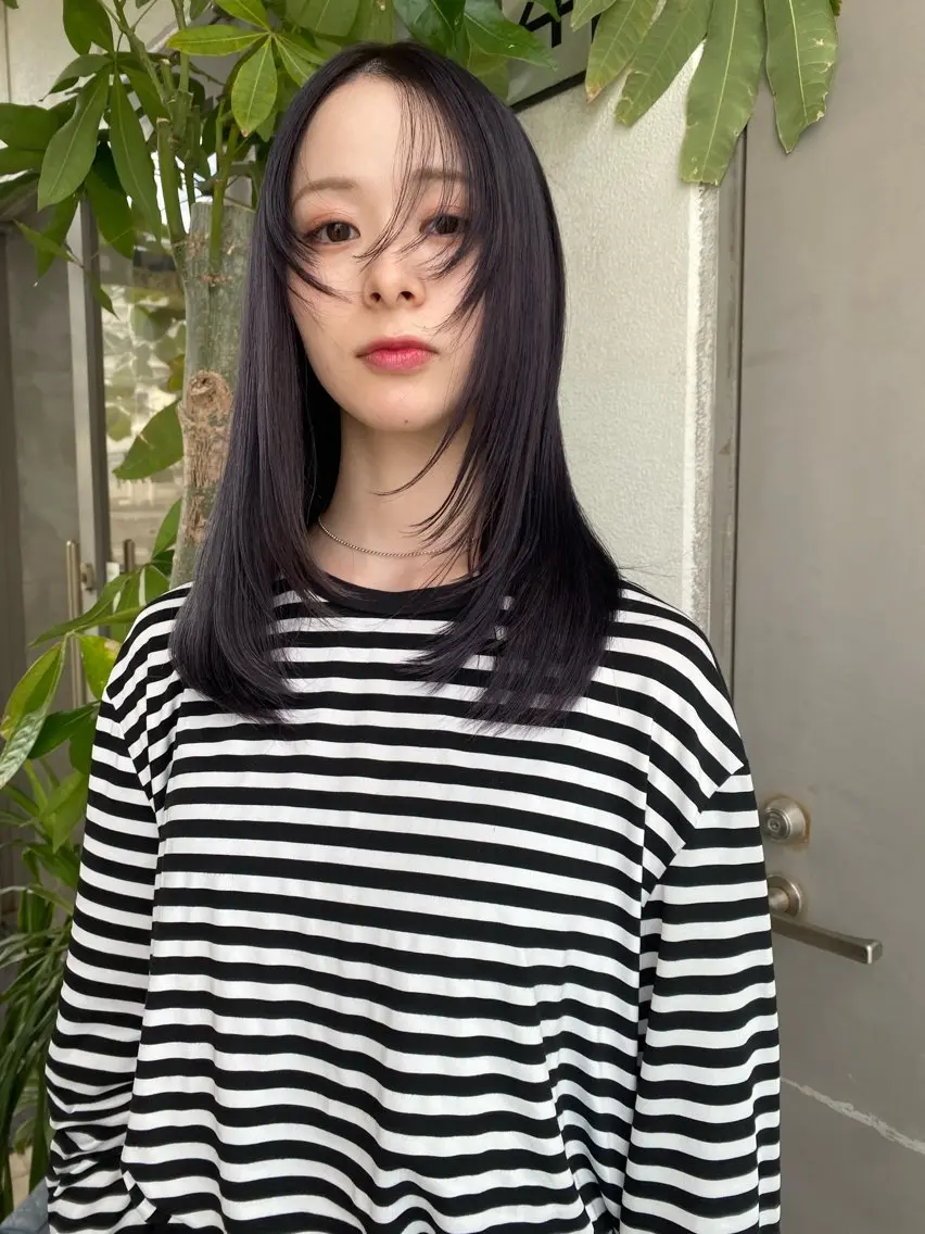 セミロング カラー 顔周りカット レイヤーカット 🍈yurina 福岡/パーマ🍈のヘアスタイル
