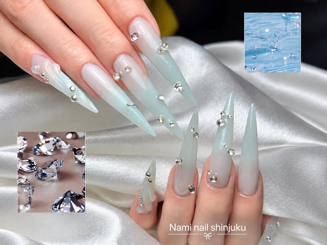 ネイル 長さ出し ガーリー 韓国ネイル ロングネイル 持ち込み ハンドネイル Nami nail salonのネイルデザイン