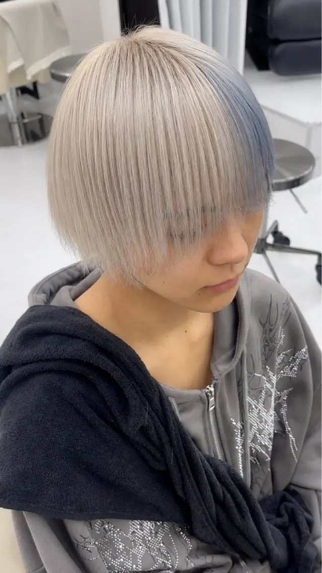 ショート ヘアカラー 新宿/ハイトーン/ シールエクステ 祐介のヘアスタイル