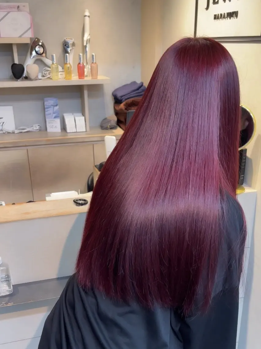 ロング ピンクラベンダー 渡辺 杏斗龍のヘアスタイル
