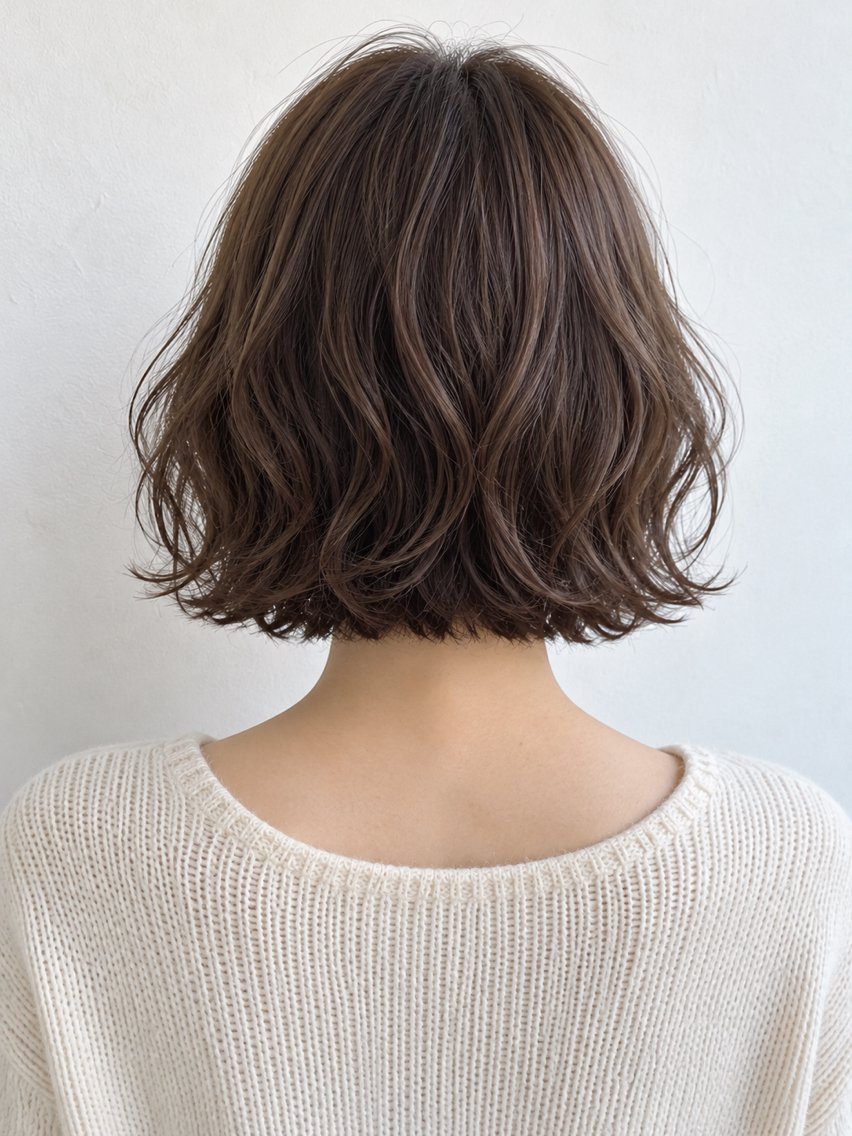 ショート パーマ ボブ 似合わせカット カット パーマ 綿引茉由香/縮毛矯正 /小顔レイヤーカットのヘアスタイル
