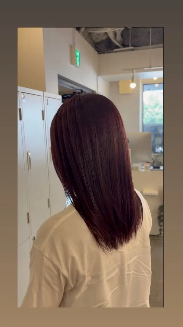 セミロング ヘアカラー トリートメント OMURA MINORIのヘアスタイル