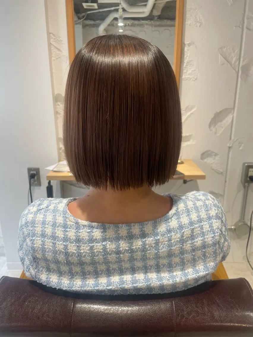 セミロング カラー レイヤー×初 パーマ|hinakoのヘアスタイル